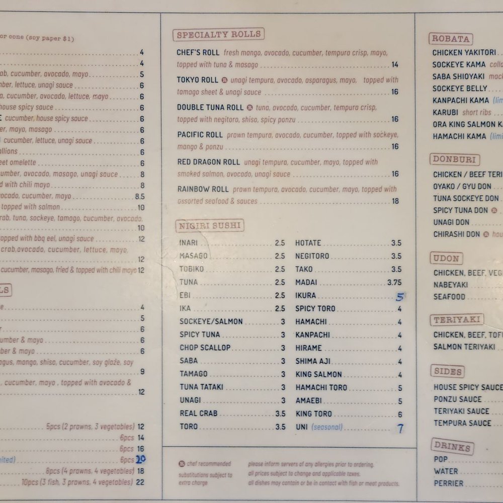 Temaki Sushi - Menu - Sushi Bars Near Me - Vancouver, British Columbia Temaki Sushi - Menu - Sushi Bars Near Me - Vancouver, British Columbia