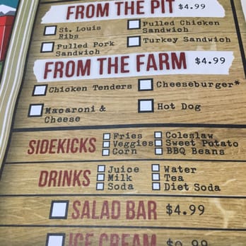 Sonny's BBQ - Kids' menu. A lot of nice options. - Barbeque Near Me - Melbourne, Florida Sonny's BBQ - Kids' menu. A lot of nice options. - Barbeque Near Me - Melbourne, Florida