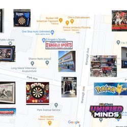 D’Angelo Sports - Brand New Store is one block north of the Wantagh train Station. Just north of McDonalds 1918 Wantagh Ave, Wantagh NY 11793  (516-679-8331)