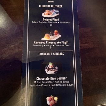 Flights - Dessert menu. - New American Near Me - Las Vegas, Nevada
