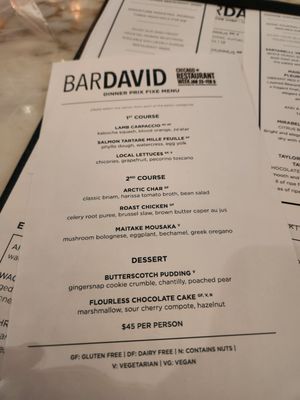 Menu photo 3 Bar David Chicago, IL