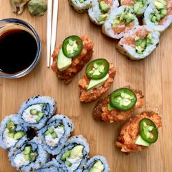Ooey Gooey Catering - California Roll, Spicy Tuna Crispy Rice, Salmon Avocado Roll