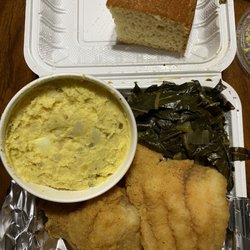 Catfish w/Potato Salad & Collard Greens