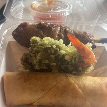 Paris Bánh Mì New Jersey at Pennsauken - one of the sample platters, everything was delicious, except the shrimp which was very very greasy - Cafes Near Me - Pennsauken, New Jersey