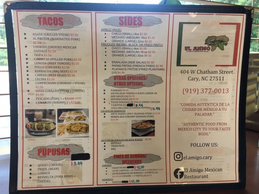 Menu photo 7 El Amigo Mexican Restaurant Cary, NC Menu photo 7 El Amigo Mexican Restaurant Cary, NC