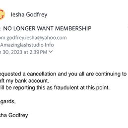 Email asking to cancel Email asking to cancel
