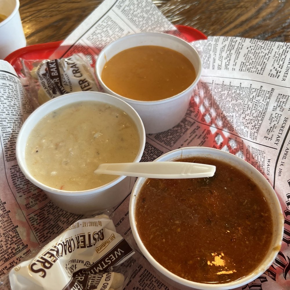 Lobster West - Soup sampler - Seafood Near Me - Encinitas, California Lobster West - Soup sampler - Seafood Near Me - Encinitas, California
