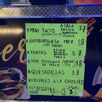 Sabor Sobre Ruedas - a menu for a mexican restaurant - Food Stands Near Me - San Antonio, Texas Sabor Sobre Ruedas - a menu for a mexican restaurant - Food Stands Near Me - San Antonio, Texas