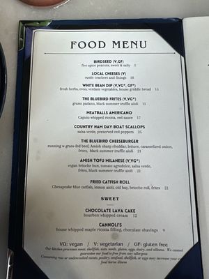 Menu photo 6 The Bluebird Cocktail Room Baltimore, MD