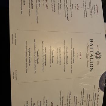 Battalion - Menu - Italian Near Me - San Antonio, Texas