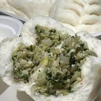 MyungIn Dumplings - Steam Veggie Dumpling Buns: veggies, glass noodles, bits of tofu and maybe eggs. - Korean Near Me - Buena Park, California