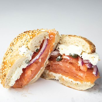 Barry Bagels - Lox, red onion, capers with scallion cream cheese on a sesame bagel. - Bagels Near Me - Westlake, Ohio