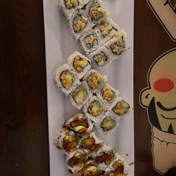 Jimmy's Sushi Bar - Top to bottom: special scallop roll, blue crab avocado roll, yummi yummi tempura sweet potato roll