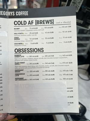 Menu photo 4 Gregorys Coffee Milpitas, CA