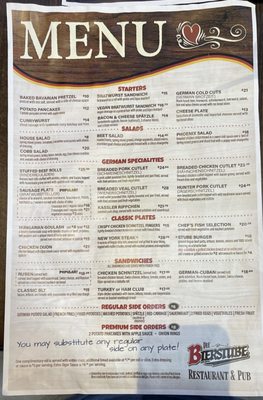 Menu photo 1 Die Bierstube Restaurant Brea, CA Menu photo 1 Die Bierstube Restaurant Brea, CA