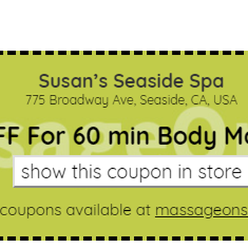 Susan's Seaside Spa - Massage Near Me - Seaside, California Susan's Seaside Spa - Massage Near Me - Seaside, California