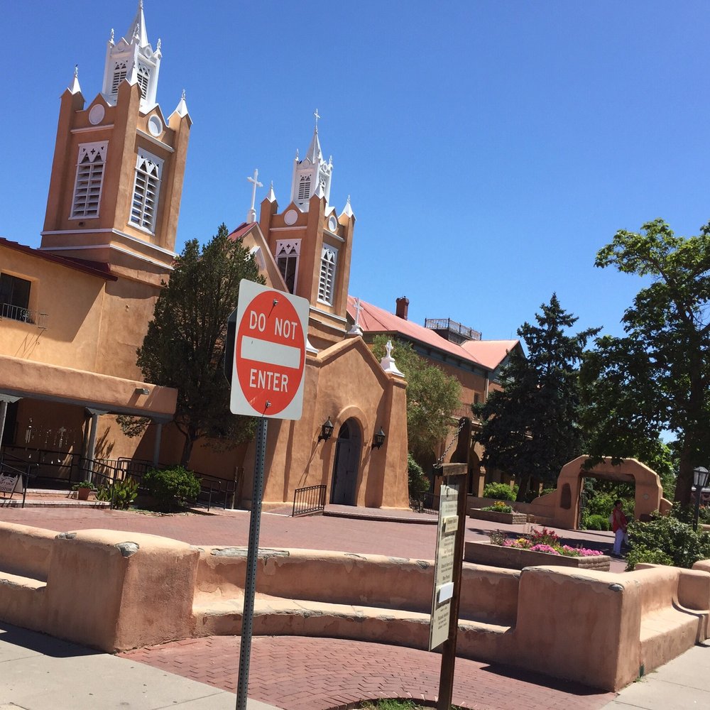 ABQ Trolley Co - 07.06.16 - north side of the plaza is the San Felipe de Neri Church, the oldest building in the city, which was built in 1793. - Tours Near Me - Albuquerque, New Mexico