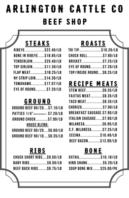 Menu photo 1 Arlington Cattle Buckeye, AZ Menu photo 1 Arlington Cattle Buckeye, AZ