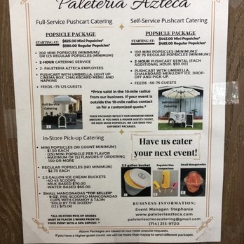 Paleteria Azteca - Catering - Desserts Near Me - Tustin, California Paleteria Azteca - Catering - Desserts Near Me - Tustin, California