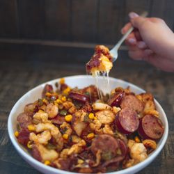 Willie's Restaurant and Bar - LEFTOVER HASH: Crispy hash browns with melted Monterey Jack and Cheddar cheese, smoked sausage, sautéed shrimp, crawfish tails, corn, onions