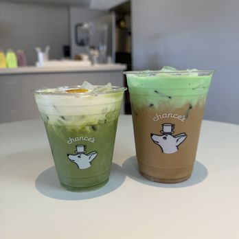 Chance’s Coffee - life is peachy, double pandan latte - Coffee & Tea Near Me - San Diego, California