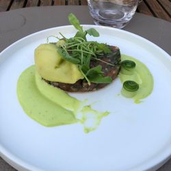 Restaurant A11 - This is sooooo amazing... can't stop reordering : Tartare of Tuna with Wasabi Sorbet