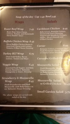 Menu photo 5 Log Cabin Cafe Purling, NY