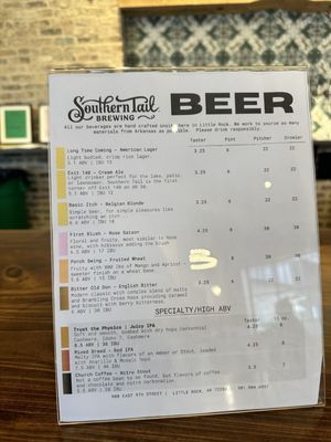 Menu photo 5 Southern Tail Brewing Little Rock, AR