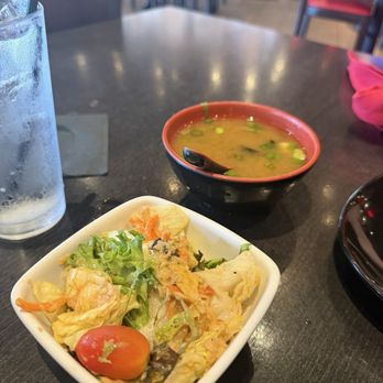 RA Steak & Sushi - Salad and miso soup that came with the chicken teriyaki - Sushi Bars Near Me - Pembroke Pines, Florida RA Steak & Sushi - Salad and miso soup that came with the chicken teriyaki - Sushi Bars Near Me - Pembroke Pines, Florida