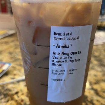 Starbucks - Suppose to be a venti brown sugar shaken espresso with cold foam. No foam. - Coffee & Tea Near Me - Bradenton, Florida Starbucks - Suppose to be a venti brown sugar shaken espresso with cold foam. No foam. - Coffee & Tea Near Me - Bradenton, Florida