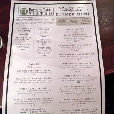 Menu photo 7 Farm To Table Bistro Fishkill, NY