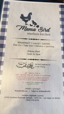 Menu photo 5 Mama Bird Las Vegas, NV
