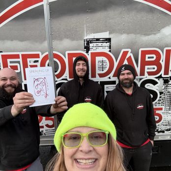Affordable Movers - Happy crew and customers Spiraling Up - Movers Near Me - Everett, Washington