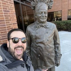Chef Boyardee Statue - Thankfully, Chef Boyardee is still, to this day, hernia-free.
