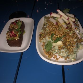 Sarma - Snap peas and parsnip fritters on vegetarian course menu - Middle Eastern Near Me - Somerville, Massachusetts
