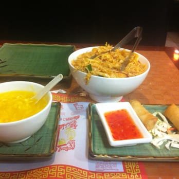 Asian Fusion - Egg drop soup, veggie egg rolls and chili-garlic noodles with shrimp and chicken. - Asian Fusion Near Me - Ashburn, Virginia Asian Fusion - Egg drop soup, veggie egg rolls and chili-garlic noodles with shrimp and chicken. - Asian Fusion Near Me - Ashburn, Virginia