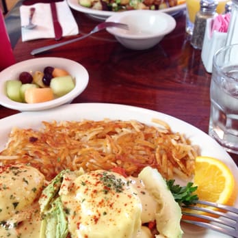 Avenue Cafe - Up closer is the smoked salmon eggs Benedict - Cafes Near Me - Capitola, California