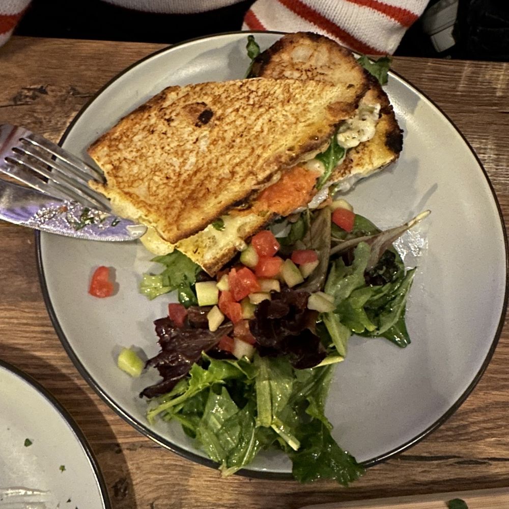 BCW - Vegan grilled cheese with side salad - Salad Near Me - Little Rock, Arkansas BCW - Vegan grilled cheese with side salad - Salad Near Me - Little Rock, Arkansas