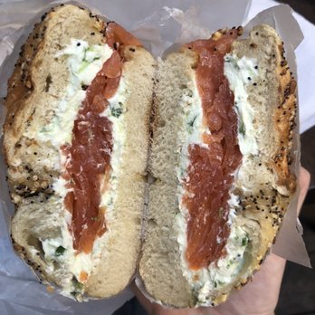 Bagel Belly - Everything bagel with lox and scallion cream cheese - Bagels Near Me - New York, New York Bagel Belly - Everything bagel with lox and scallion cream cheese - Bagels Near Me - New York, New York
