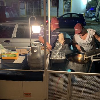 Arnulfo's Churros - Making fresh churros at the churro stand. - Churros Near Me - Puerto Vallarta, JAL