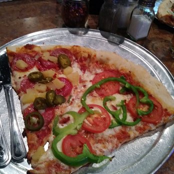 Moon River Pizza - Tomato with green bell pepper and garlic Pepperoni, pineapple, and jalapenos - Pizza Near Me - Jacksonville, Florida Moon River Pizza - Tomato with green bell pepper and garlic Pepperoni, pineapple, and jalapenos - Pizza Near Me - Jacksonville, Florida