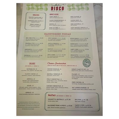 Menu photo 6 Italian Disco Baltimore, MD