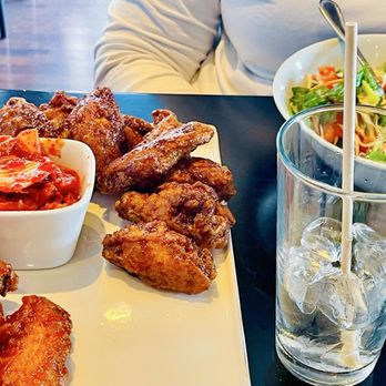Bonchon Arlington - Salad Kimchi (too wet) Soy Garlic Mixed 6 PC: 4Wings + 2 Drums - Chicken Wings Near Me - Arlington, Virginia Bonchon Arlington - Salad Kimchi (too wet) Soy Garlic Mixed 6 PC: 4Wings + 2 Drums - Chicken Wings Near Me - Arlington, Virginia