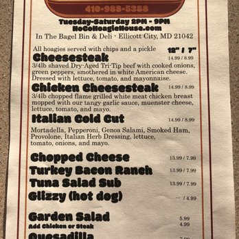 Bagel Bin - Bagel Bin and Deli is also Hoagie House! - Bagels Near Me - Ellicott City, Maryland