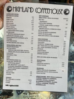 Menu photo 4 Highland Coffee House Cincinnati, OH