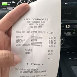 Receipt of the price of salsa being $8.99 and the price of meat being $8.63. Still shocked.