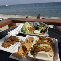 Baja shrimp tacos and chicken salad Baja shrimp tacos and chicken salad