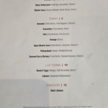Kira - HH menu - Sushi Bars Near Me - Houston, Texas