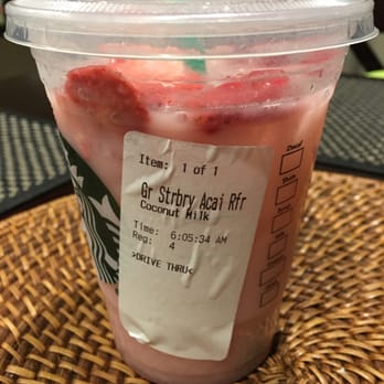 Starbucks - Strawberry Acia Refresher with Coconut Milk (no water) - Coffee & Tea Near Me - Sylmar, California Starbucks - Strawberry Acia Refresher with Coconut Milk (no water) - Coffee & Tea Near Me - Sylmar, California