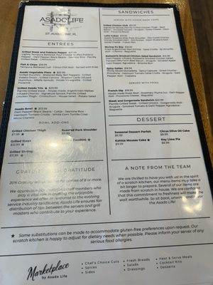 Menu photo 1 Asado Life Saint Augustine, FL